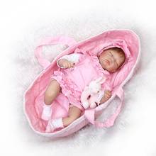 Silicone Baby Doll Reborn Baby Doll Silicona 55cm Soft Body Girl Boys Doll With Basket Brinquedos Reborn Toys For Kids Gifts 2024 - buy cheap