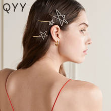 QYY-Pinzas de pelo para mujer, accesorios de estrás de Color dorado, joyería para el pelo de novia 2024 - compra barato