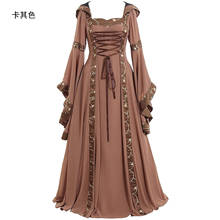 Vestido de princesa medieval de palácio, traje adulto vintage, vestido de noite, retrô renascentista, traje de cosplay plus size 2024 - compre barato