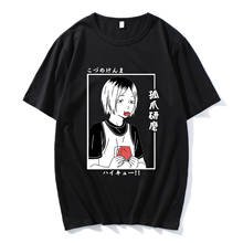 Camiseta de manga corta con estampado de Nekoma, Kenma, Kozume, Haikyuu, Harajuku, informal, suelta, Anime 2024 - compra barato