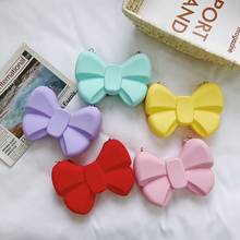 Small Bow-Knot Shaped Crossbody Bags for Women 2021 Pvc Jelly Shoulder Bag Girls Mini Candy Color Coin Purses Cute Women's Bag 2024 - buy cheap