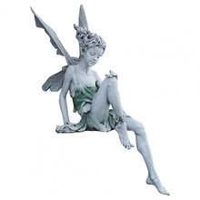 Fairy Statue Decorative Beautiful Attractive Cute Exquisite Resin Anti-deform Sitting Fairy Statue Outdoor Garden Decoration 2024 - buy cheap