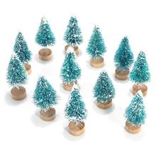 12PC Mini Christmas Tree Sisal Silk Gold Silver Blue Green White Cedar New Year Decoration Small Christmas Tree 2024 - buy cheap