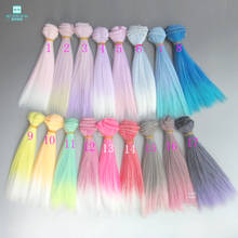 Peluca/pelo para muñecas de 15cm x 100CM, accesorio para 1/3 1/4 BJD diy, dos colores degradados 2024 - compra barato