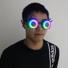 LED Glasses 350+ Epic Modes  Programmable Rechargeable Light Up EDM Festival Rave Party Sunglasses 2024 - buy cheap
