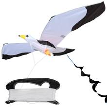Brinquedo infantil 3d seagull kite de brinquedo realista, esportivo ao ar livre com linha de 100m, brinquedo ao ar livre para crianças, nylon 2024 - compre barato