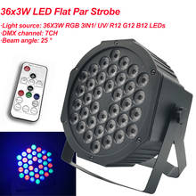 Canhão de luz led plano colorido, cor rgb 36x3w, iluminação estroboscópica, dmx para atmosfera de discoteca, festa com música de dj, clube de dança, bar, escurecimento de piso, novo, 2021 2024 - compre barato