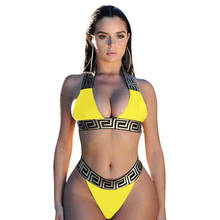 2020 Sexy Bikini Set Women Bandage Swimsuit Crop Top Bikinis Mujer Swimwear Female Separate Fused Women's Swimming Suit Biquini 2024 - buy cheap