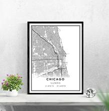 Chicago map print poster canvas | Chicago city map print poster canvas 2024 - buy cheap