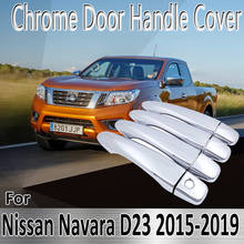 Acessórios para decoração de porta de carro, adesivos decorativos cromados para nissan navara r12300, d23, renault alamericana 2015 a 2019 2024 - compre barato