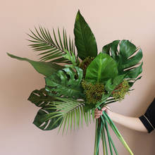 Large Artificial Plant Palm Leaves Green Fern Leaves Turtle Bamboo Leaves Tree Branch Home Wedding Decoration Tropical Leaves 2024 - buy cheap
