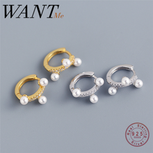 WANTME-pendientes de plata de ley 925 con perlas de agua dulce, joyería minimalista, con colgante, estilo bohemio, Rock 2024 - compra barato