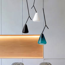 Luminária pendente moderna de vidro manchado, lâmpada colorida suspensa, loft, luminária para decoração industrial, sala de jantar, cozinha 2024 - compre barato