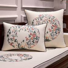 Flowers Embroidered Cushion Covers Soft Waist Pillowcases High-grade Solid Khaki White Pillow Cases Home Bed Sofa Covers 2024 - buy cheap