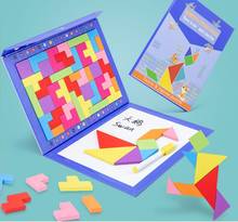 Magnetic 3D Puzzle Jigsaw Tangram Game Montessori Learning Educational Drawing Board Games Toy Gift for Children Brain Tease 2024 - buy cheap