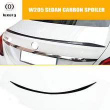 C63 estilo fibra de carbono tronco traseiro lábio asa spoiler para bezn w205 c180 c200 c300 c350 c63 amg sedan 4 porta só 2015 - 2021 2024 - compre barato