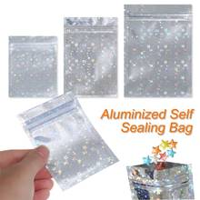 20pcs Laser Stars Plastic Zip Bag Aluminized Self Sealing Bag Christmas Gifts Food Storage Bag Zipper Reclosable Pouch 3 Sizes 2024 - купить недорого