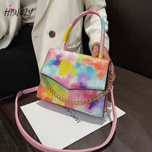 Luxury Designer Handbags for Women Rainbow Gradient Color Stylish Chain Single Shoulder Bag Female Leather Handbag Trend 2022 2024 - buy cheap