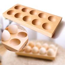 10 grade de madeira bandeja ovo prático rack armazenamento de ovos conveniente recipiente de armazenamento para casa cozinha organizador 2024 - compre barato