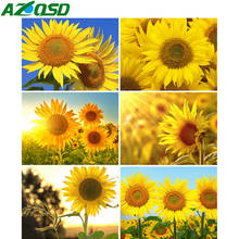 AZQSD-pintura de diamantes 5D DIY, punto de cruz de girasol, hecho a mano bordado de diamantes, mosaico de flores, decoración para el hogar 2024 - compra barato