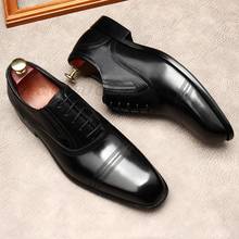 Мужские туфли оксфорды из натуральной кожи, классические, на шнуровке, итальянские официальные, свадебные, деловые, черные, кофейные, для вечерние 2024 - купить недорого