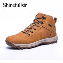 Winter Outdoor Hiking Boots For Men Leather Waterproof Trail Trekking Shoes Women Plush Warm Work Ankle Sneakers Wanderschuhe 2024 - buy cheap