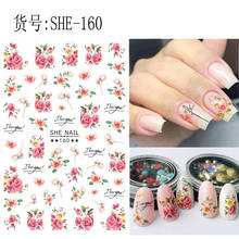 Новейший дизайн ногтей SHE 160, розовый цветок, 3d наклейка для ногтей, японский и корейский стиль, Переводные декорации, инструменты для обертывания ногтей 2024 - купить недорого