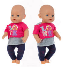 Новинка 2021 Одежда для куклы подходит для кукол 17 дюймов 43 см Одежда для новорожденных Костюм для малышей подарок на день рождения 2024 - купить недорого