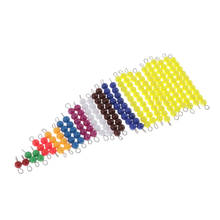 Montessori Math Materials - 2 Sets of Colored Bead Stairs 1-9 & 10pcs Yellow Beads Bar of 10 - Early Preschool Learning Toy 2024 - buy cheap