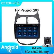 COHO Car Multimedia Player For Peugeot 206 2001-2008 Gps Stereo Player Radio Android 10 Octa Core 6+128G 2024 - buy cheap