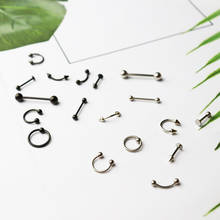 Tongue Nails Lip Nails Belly Button Ring Eyebrow Nails Nipple Ring Stainless Steel Punk Kpop Piercing  Jewelry 9 piece Set 2024 - buy cheap