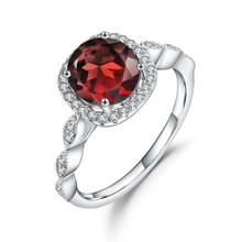 Gem ballet s ballet 925 prata esterlina oceano ondas anel 2.36ct natural vermelho granada pedra preciosa nobre anel de noivado para jóias femininas 2024 - compre barato