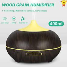 400ML Electric Aroma Diffuser Ultrasonic Air Humidifier LED Lamp Aromatherapy Remote Control Wood Grain Xiomi Oil Diffuser 2024 - buy cheap
