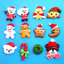 Kawaii Resin Cabochons Cute Flatback Christmas Snowman Star Moon Bear Santa Clause Tree Candy Cane Patch sticker Clay DIY 10pcs 2024 - buy cheap