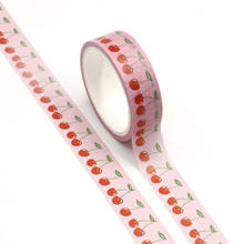 1pcs Creative Pink Cherry Washi Tape Adhesive Paper Tape School Office Supplies DIY Scrapbooking Decorative Sticker Tape 5m 2024 - buy cheap