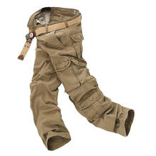 Pantalones Cargo del ejército para hombre, peto, largos, holgados, con múltiples bolsillos, informales, tácticos, 28-46 2024 - compra barato