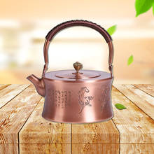 Tetera de cobre Roja china antigua, olla de agua hervida para el hogar, hecha a mano, mango Vintage 2024 - compra barato