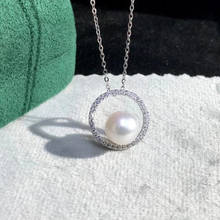 YIKALAISI-collares de plata de ley 925 para mujer, joyería para mujer, colgantes de perlas de agua dulce naturales Oblato de 9-10mm, 2021, venta al por mayor 2024 - compra barato