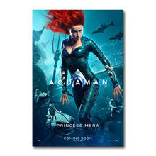 Aquaman filme quente 6 poster de seda adesivo de parede decoração presente 2024 - compre barato