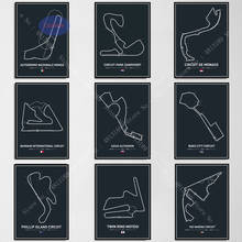 Track Car Formula 1 Race Circuit GRAND PRIX Racetrack Poster Prints Wall Oil Painting Art Wall Pictures Living Room Home Decor 2024 - buy cheap
