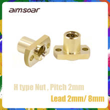 T8 leadscrew nut Pitch 2mm Lead 2mm/8mm Brass T8x8mm H Flange Lead Screw Nut for CNC Parts 3D Printer Accessories 2024 - buy cheap