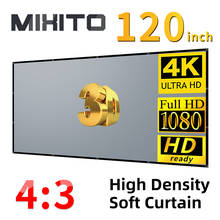 MIXITO 4:3 High-Density Projector Screen 1080P 3D Enhanced 120-Inch High-Definition Portable Foldable Projection Movie Screen 2024 - buy cheap