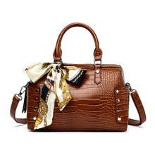 Женская сумка-тоут с крокодиловым узором, кожаная сумка через плечо, дизайнерские сумки Borsa Donna, 2020 2024 - купить недорого