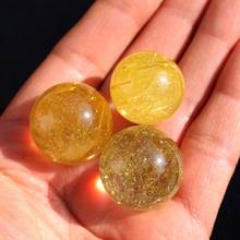 MOKAGY 20mm-25mm Raw Natural Gold Tourmaline Quartz Stone Ball Crystal Sphere 1pc 2024 - buy cheap