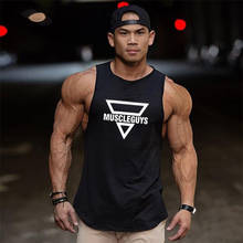 Brand Fashion Workout Gym Muscle Sleeveless Shirt Tank Top Men Casual O-neck Clothing Bodybuilding Sport Fitness Singlets Vest 2024 - buy cheap