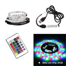 Tira de luces LED USB 2835SMD, lámpara con cinta flexible, CC de 5V, 0,5M, 1M, 2M, 3M, 4M, 5M, diodo de retroiluminación para pantalla de TV de escritorio 2024 - compra barato