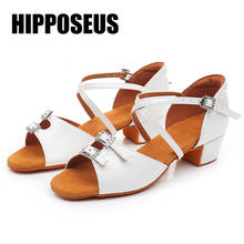 Hipposeus Girls Dance Shoes For Women Ballroom Latin shoes Ladies Modern Tango Jazz Dancing Performance Shoes White Salsa Sandal 2024 - buy cheap