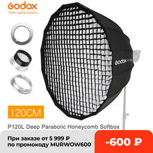 Godox Portable P120L 120CM Deep Parabolic Honeycomb Grid Softbox for Bowens Profoto Elinchrom Mount Studio Flash Softbox 2024 - buy cheap