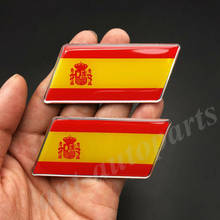 2x Spain Spanish Flag Car Fender Emblem Badge Motorcycle Fairing Decals Sticker 2024 - buy cheap