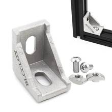 BLCCLOY Aluminium Alloys Casting Bracket, 4/10/20 Sets 2 Hole Corner Angle L Bracket for Aluminum Extrusion Profile Rail Frame 2024 - buy cheap